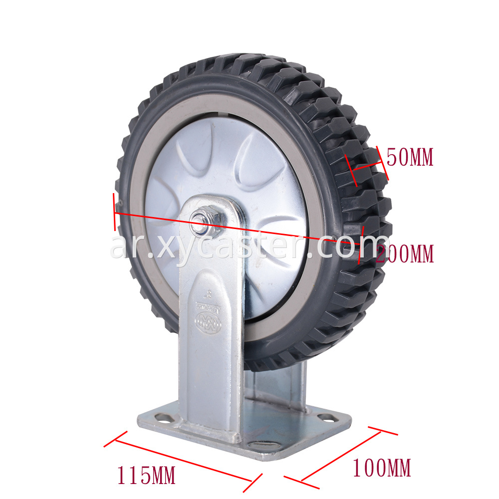 8 Inch Grey Pvc Fixed Caster